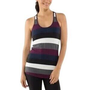 Lululemon Cool Racerback Hyper Stripe Tank Top in Plum